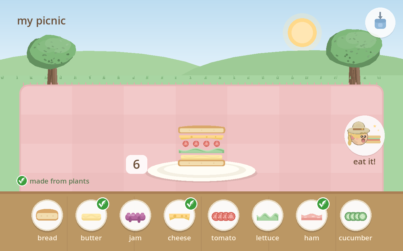 Building a sandwich from vegan fillings